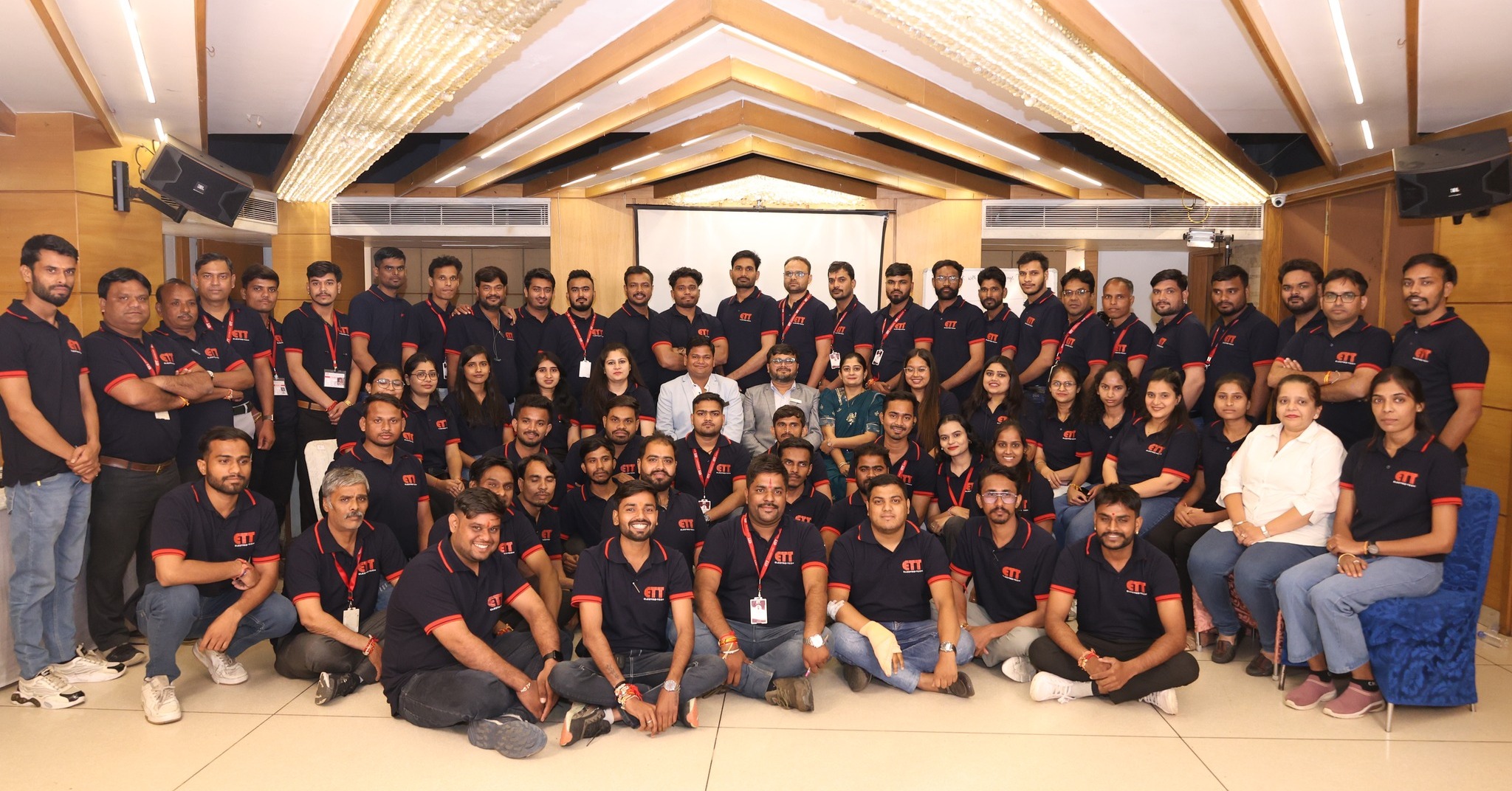 Solar technician with panels